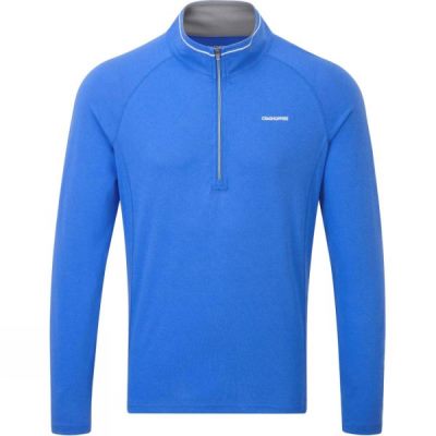 Top Craghoppers NosiLife Felix Manga Larga Zip Neck Hombre Azules - Chile XAI734085